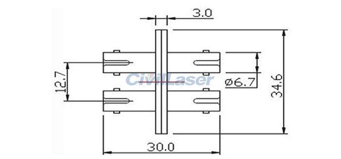 ST Double Core Single Mode Fiber Optic Adapter Metal Flange Plate